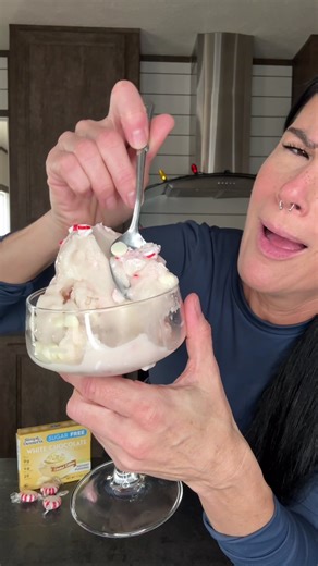 ❤️🤍White Chocolate Peppermint Ice Cream The ultimate winter flavor combo.. white chocolate and peppermint, in a glossy, gelato-smooth, healthy, sugar-free ice cream (that tastes so natural & delicious with no aftertaste) all because of my Ninja Creami secret weapon-Simply Desserts white chocolate pudding mix! Don’t let it’s healthy, junk-free, sugar-free ingredients fool you… Simply Desserts tastes so good, even your kids (and not so healthy eating family members 👀 ) will love it. They have to