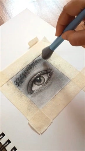 How to Draw a Realistic Eye Using Charcoal | Smooth shading tutorial #shorts