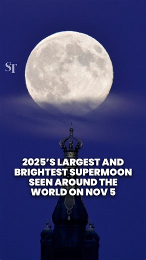 🌕 The largest supermoon of 2025 lit up skies around the world on Nov 5. From Sydney to Venezuela, photographers gathered to capture pictures of the Beaver Moon. https://str.sg/LTLK | The Straits Times
