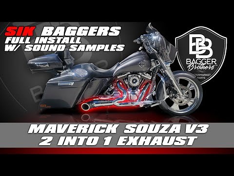 Bagger Brothers 2 into 1 Maverick V3 Full Install With Sound Clips ‪@harleydavidson‬