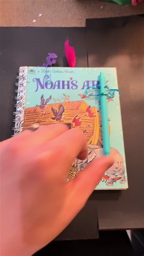 A beautiful 1969 Noah’s Ark Little Golden Book Journal special ordered as a bridal shower gift to be used as a Bible study journal for the bride 🥹❤️ such a sweet idea! ##junkjournal #journal #journaling #journalideas #journaltok