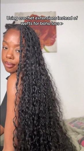 3 strands = 6 placements ✨ Boho locs using CROCHET HAIR