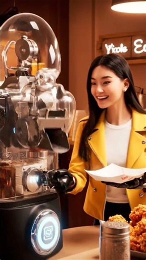 Spicy Robo-Cat Fried Chicken! 🤖🍗🔥 #shorts