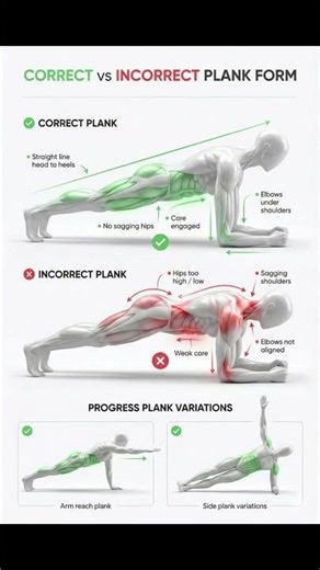 Correct vs Incorrect Plank Form | Perfect Core Exercise Guide