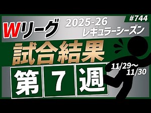 【Wリーグ】#744 2025-26 第7週、試合結果【KATTENI WJBL news】