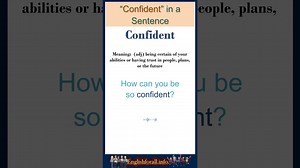 Confident meaning Confident in a Sentence Most common words in English shorts