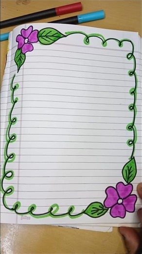 Easy cover page design 💓🌸 #viralvideo #shorts #art #pageforyou #border #pageborderdesign #cover