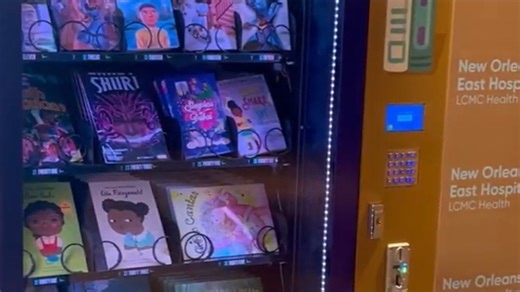 Book vending machine installed at hospital