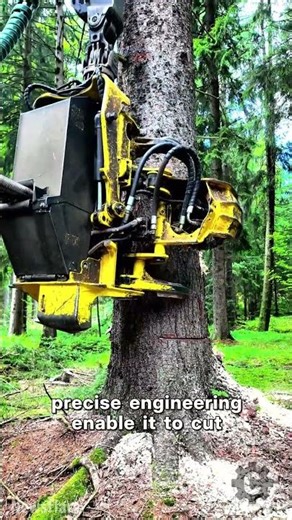 🌳 Feller Buncher In Action: Huge Tree Gone in an Instant!