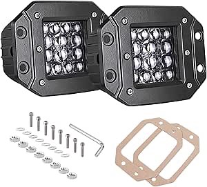 AKD Part Flush Mount LED Pods, 2pcs 84W Flush Mount LED Bumper Fog Lights Spot Beam Backup Reverse Lights Off Road Driving Light for Trucks Pickup UTV ATV Boat