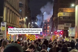 Glasgow Train Station Is Shut Down After Fire Tears Through Neighboring Shop