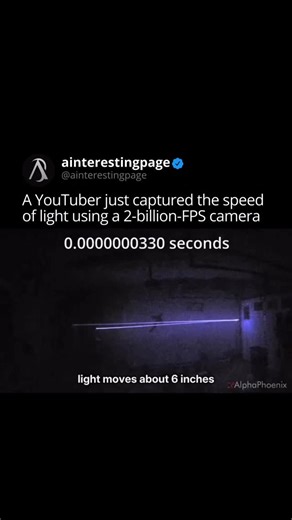 Interesting Page on Instagram: "Capturing the speed of light isn’t just a cool experiment — it shows how far modern technology has come. Using a 2-billion-FPS camera to slow down something that normally happens instantly gives us a new window into physics, engineering, and the limits of human innovation. For the AI world, it’s another reminder that advanced tools unlock insights we never thought possible. As cameras, sensors, and computational models evolve, the line between science fiction and 