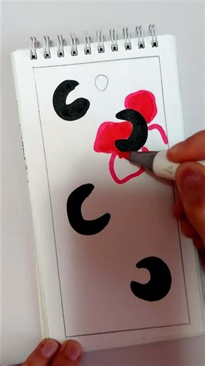 Drawing a Bookmark with Pink Flowers Using Markers - Easy Floral Art #art #bookmark