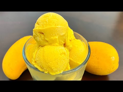 MANGO ICE CREAM IN A BLENDER - Super Easy - No Eggs & No Machine