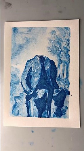 Making a mono print with a die cutting machine