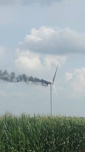 #BREAKING: A wind turbine in Randolph is on fire Monday afternoon. STORY: https://bit.ly/2T8a5wb | News 3 Now / Channel 3000