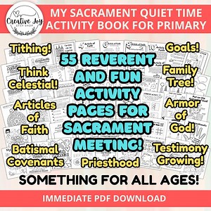 LDS Primary Activity Pack | 55 Gospel-themed Pages for Kids | Quiet Church Activities | Sacrament Meeting Printables | Come Follow Me - Etsy