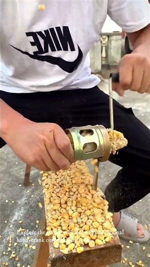 Using a Hand Crank Mechanical Corn Sheller