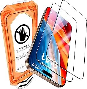 UniqueMe for iPhone 16 Pro Screen Protector - [Military Grade Shatterproof & 9H+ Hardness] Screen Protector 16 Pro Tempered Glass Full Coverage Protection, Easy Installation, 2 Packs