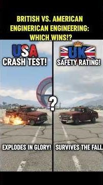 US vs UK Car Durability: Does it Actually EXPLODE? 💥 #gta5 #CarCrash #USvsUK #WillItExplode