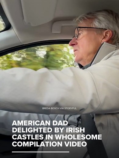 An American dad was unable to contain his excitement as he toured Ireland in October, visiting numerous castles along the way. Breda Bosch recorded this viral compilation footage as the father-daughter duo traveled to County Cork, County Kerry and County Clare for a bit of castle-hopping. “I live in Ireland and this was my dad’s first time ever visiting,” Bosch told Storyful. “He was obsessed with seeing castles, and the joy he got from seeing them everywhere was hard to ignore!” #news #ireland