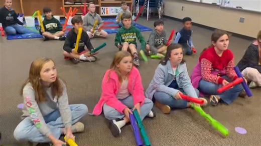 Merry Christmas from fifth grade music! These students in Mrs. Lea Rogers’ music class are using boomwhackers as percussion instruments. These instruments are lightweighted, hollow, color-coded plastic tubes, tuned to a musical pitch by length. Each color produces its own musical note - and they are lots of fun to play! #handsonlearning #ChristmasatWestfield | The Westfield School