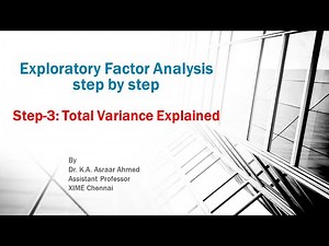 Exploratory Factor Analysis: Step 3/5 -Total Variance Explained (Business Analytics for MBA/PGDM)