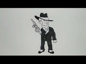 How to Draw a CARTOON MAFIA Step by Step