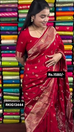 Mashru Silk Gold Zari Butti Red Saree I Wholesale Shop I‪@Rkcollectionssarees‬