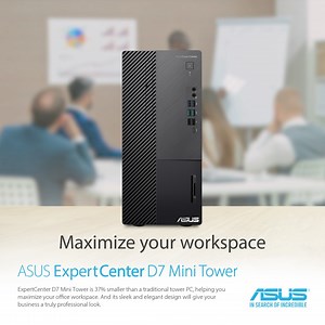 Maximize your workspace with the ExpertCenter D7 Mini Tower! 📈💼 This sleek and elegant PC is 37% smaller than a traditional tower, giving your office a professional edge. 💻✨ #ExpertCenterD7 #ProductivitywithASUS #ProfessionalLookwithASUS Product Information - https://www.asus.com/lk/displays-desktops/tower-pcs/expertcenter/expertcenter-d7-mini-tower-d700md/ Where to buy - https://www.asus.com/lk/content/corporate-where-to-buy-page/ | ASUS