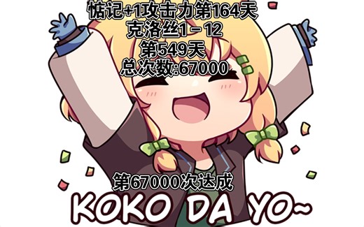 克洛丝1－12第549天《67000纪念》总次数:67000收到的加油:59738
