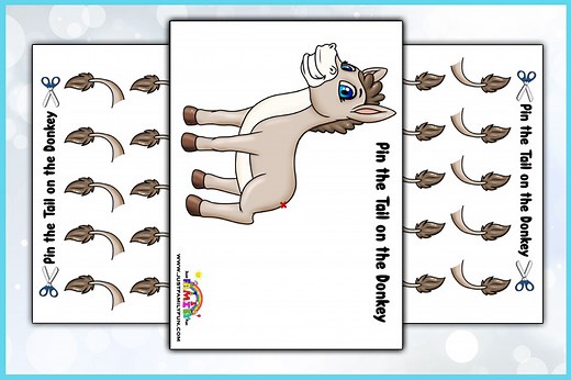Pin The Tail On The Donkey Free Printable Template | Just Family Fun