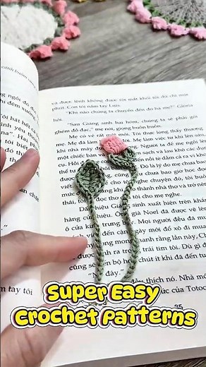 Super Easy Crochet Rose Bookmark 🌹✨ Beginner Friendly!