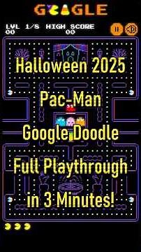 PAC-MAN Google Doodle FULL Playthrough | Halloween 2025