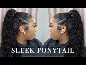 How To: Sleek Invisible Ponytail With Braids || Natural Hair Ponytail