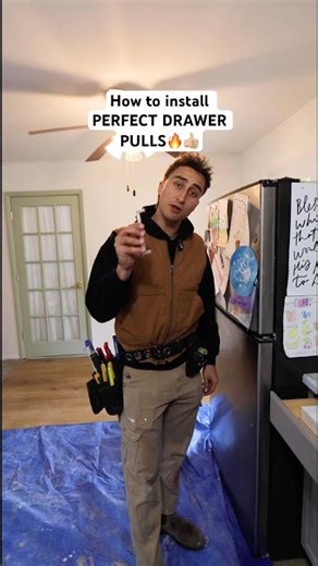 How to install PERFECT hardware! 🔥#remodel #diy #kitchen #tips #hardware #cabinet