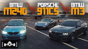 Modifiyeli bir BMW M240i, Porsche 911 ve BMW M3 ile yarışıyor
