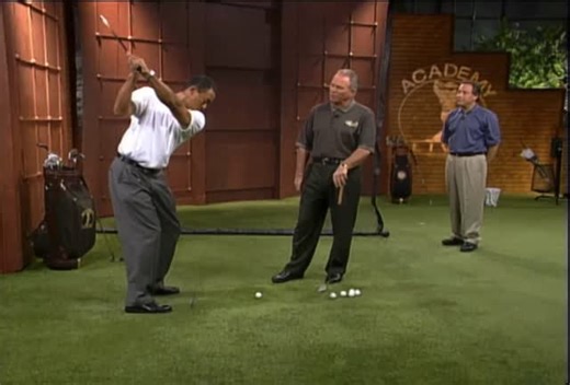Voice of Golf | Tiger Woods and Butch Harmon joined Peter Kessler on the Academy Live practice tee to demonstrate the changes Tiger made to his swing prior... | Instagram