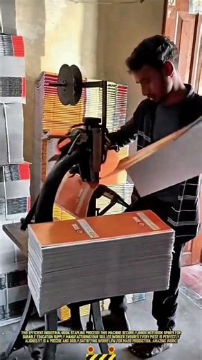 Industrial Book Stapling Process for Education Supply Manufacturing