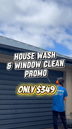15 shares |  $349 House Wash & Ext Window Clean Promo!  Give your home a fresh new look with our House Wash Special – just $349! What's Included: ✅ Exterior Walls ✅ Eaves ✅ Exterior of Guttering ✅ Exterior Window Clean Optional Add-Ons: ➕ Gutter Clean – $100 ➕ Window Clean (Inside) – $50 ✨ Professional, reliable service that leaves your home sparkling clean!  Limited time only, expires 25th November – book now! | ThomasCleaning | Facebook