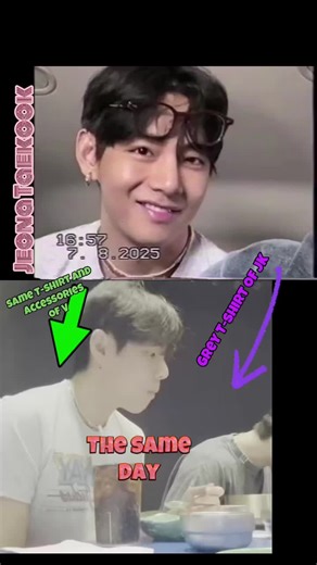 I forgot why that day seems special them dinning out celebrating something. Was that very special that's why JK repurpose the video?Anyway, V was extra cute and cuddly that same day. 💜💚 #v #jk #taekook