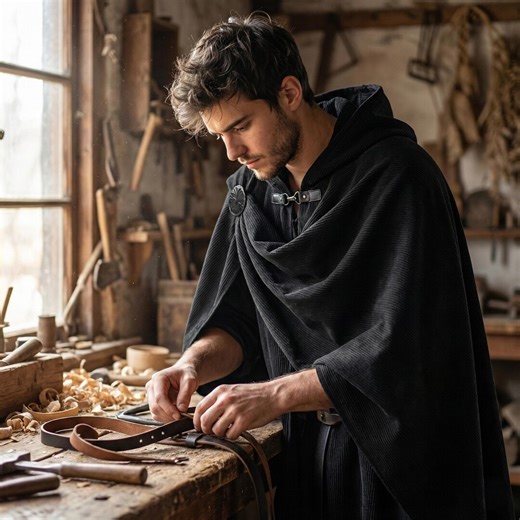 Men’s Medieval Hooded Cloak for LARP Cosplay or Renaissance Faire – Viking Fantasy Cape With Brooch Closure - Etsy