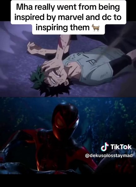 People gonna say im reaching but they’ve literally had official crossovers before #mha #myheroacademia #myhero #deku #marvel #dc #spiderman #superman