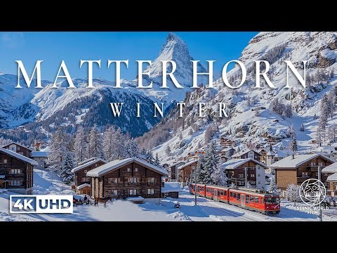 Matterhorn Winter 4K - Enchanting Alpine Wonderland - Stunning Scenery With Calming Music