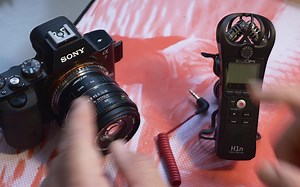 演示Zoom H1n如何直连相机及应用体会、道理。