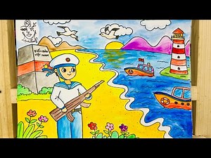 Hướng dẫn bé vẽ vẽ Chú Bộ Đội Hải Quân canh giữ biển đảo Tổ quốc Việt Nam 🇻🇳 | Trang Babie Artist