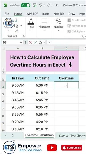 How to Calculate Employee Overtime Hours in Excel ⚡ | Overtime Formula Trick | MS Excel Tutorial