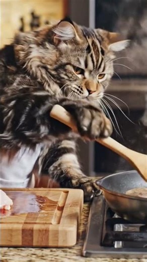 Funniest ai cat cooking chicken 🐔 recipe #ai #cat #chicken