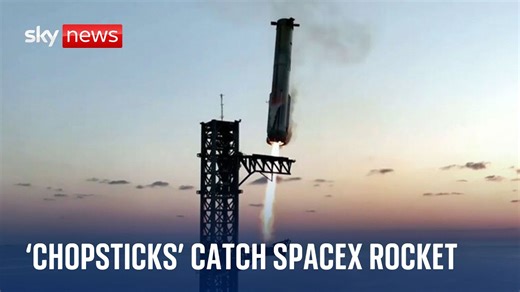 SpaceX complete world first landing after rocket booster caught by mechanical arms - World News