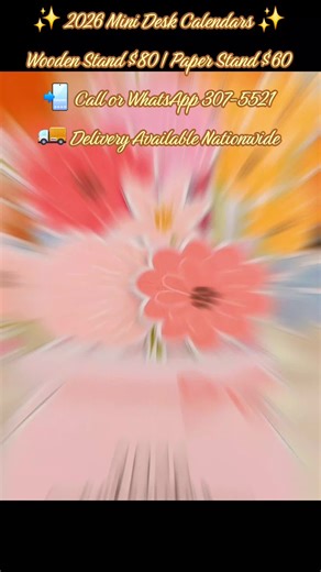 ✨ 2026 Mini Desk Calendars ✨ Add a touch of charm to any desk with our adorable mini desk calendars — perfect for teachers, offices, and home workspaces! 🌸 Available Options: • Wooden Stand Mini Desk Calendar – $80 • Paper Stand Mini Desk Calendar – $60 ✔️ Compact & stylish ✔️ Beautiful designs to brighten any space ✔️ Practical and decorative gift idea 📦 Delivery available nationwide 📲 Call or WhatsApp: 307-5521 Get yours today from The Teachers’ Den — where function meets cute! 💕📚#TheTeac